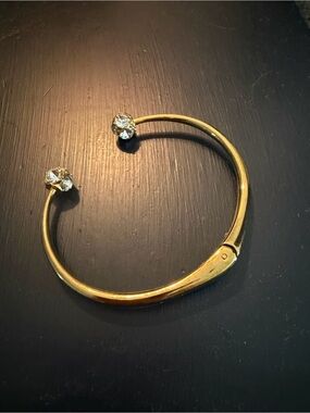 Kate Spade Goldtone Lady Marmalade hinge bracelet with crystal accents